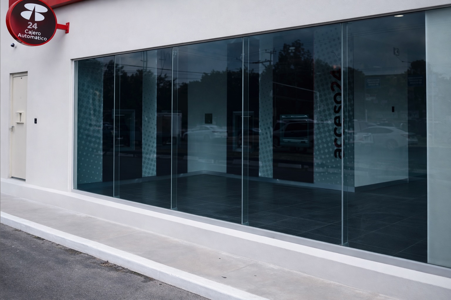 Sucursal bancaria con polarizado premium